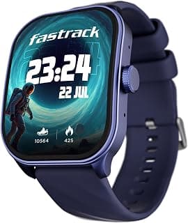 Fastrack Limitless Fs2 Pro Smartwatch|1.96" Super Amoled Arched Display with Functional Crown&Resolution of 410X502|Singlesync Bt Calling|Nitrofast Charging|110+ Sports Modes|200+ Watchfaces,Blue