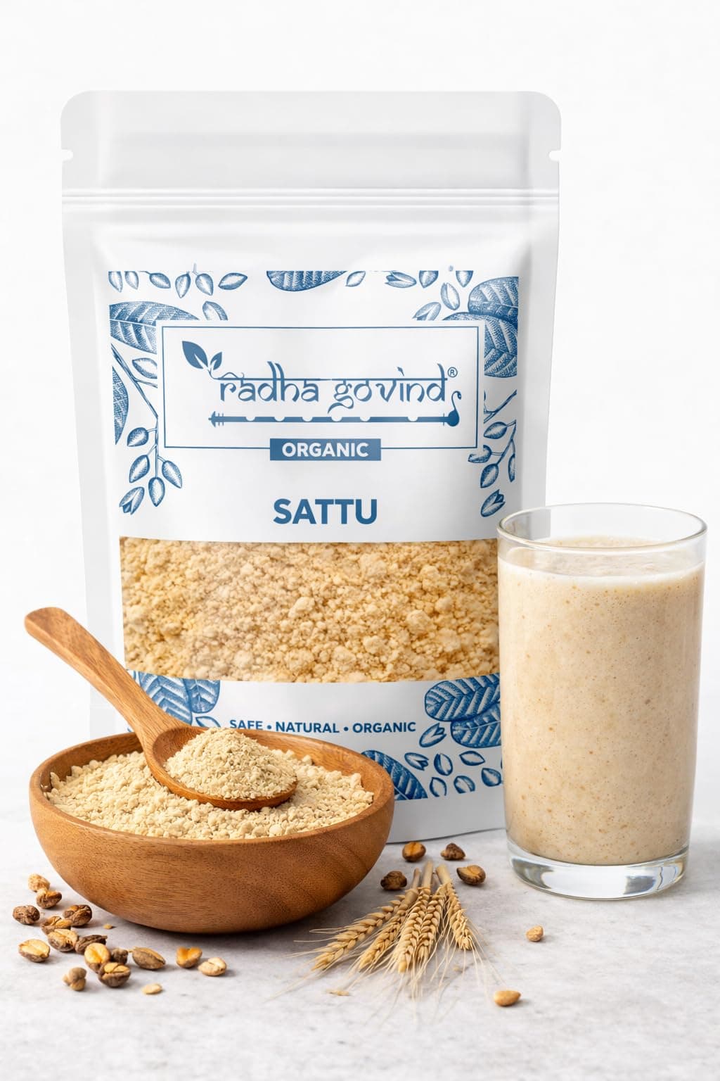 Radha Govind Organic Chana Sattu Powder | Fiber-Rich Sattu 1Kg