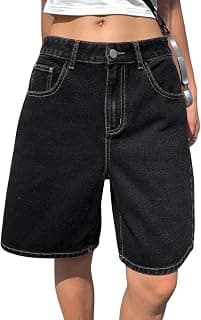 GRECIILOOKS Denim Shorts for Women | Shorts for Woman | Western Denim Short's – Trendy Knee Length Casual Bottoms | Daily Relaxed Fit Summer Stylish with Functional Pockets