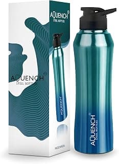 Stainless Steel Water Bottle, 1 Litre Capacity,Gym, Office, Boys, Girls, Men, Women, Kids, Fridge 1Ltr - 1000 ml, Leak-proof Sipper Cap (Pack of 1, Turquoise)