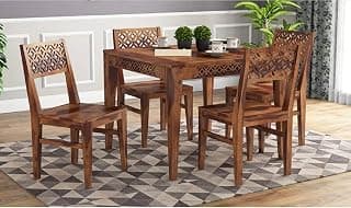 Dining Table with Chair Set || Dining Room Furniture || Dining Table Set || Sheesham Wood Dining Table 4 Seater Set || Wooden 4 Seater Dining Table Set || Home Furniture Dining Table || Natural finish