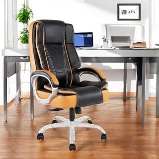 IAFA FURNITURE® Dune | Leatherette Executive Office Chair | Ultra-Soft Thick Cushion | High Back Boss Chair | Padded Armrests | Heavy Duty Metal Base | 2 Years Warranty | (Black) (DIY)
