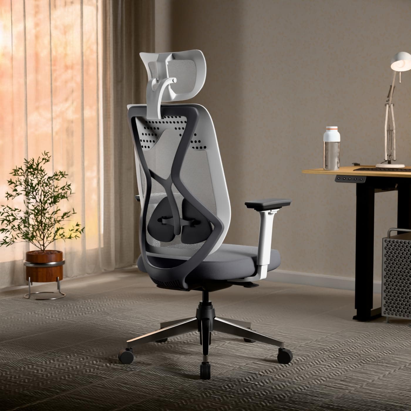 Green Soul Zodiac Superb Office Chair (2026) | Upgraded Cushioned Lumbar | Ergonomic Chair for Office Work with in-Built Seat Slider | 5 Year Warranty (White & Grey)