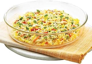 Borosil Baking & Serving Round Shape Fluted Dish | Borosilicate Glass Bakeware and Serveware Tray | Microwave, Oven & Dishwasher Safe Bowl | Transparent (2 L)