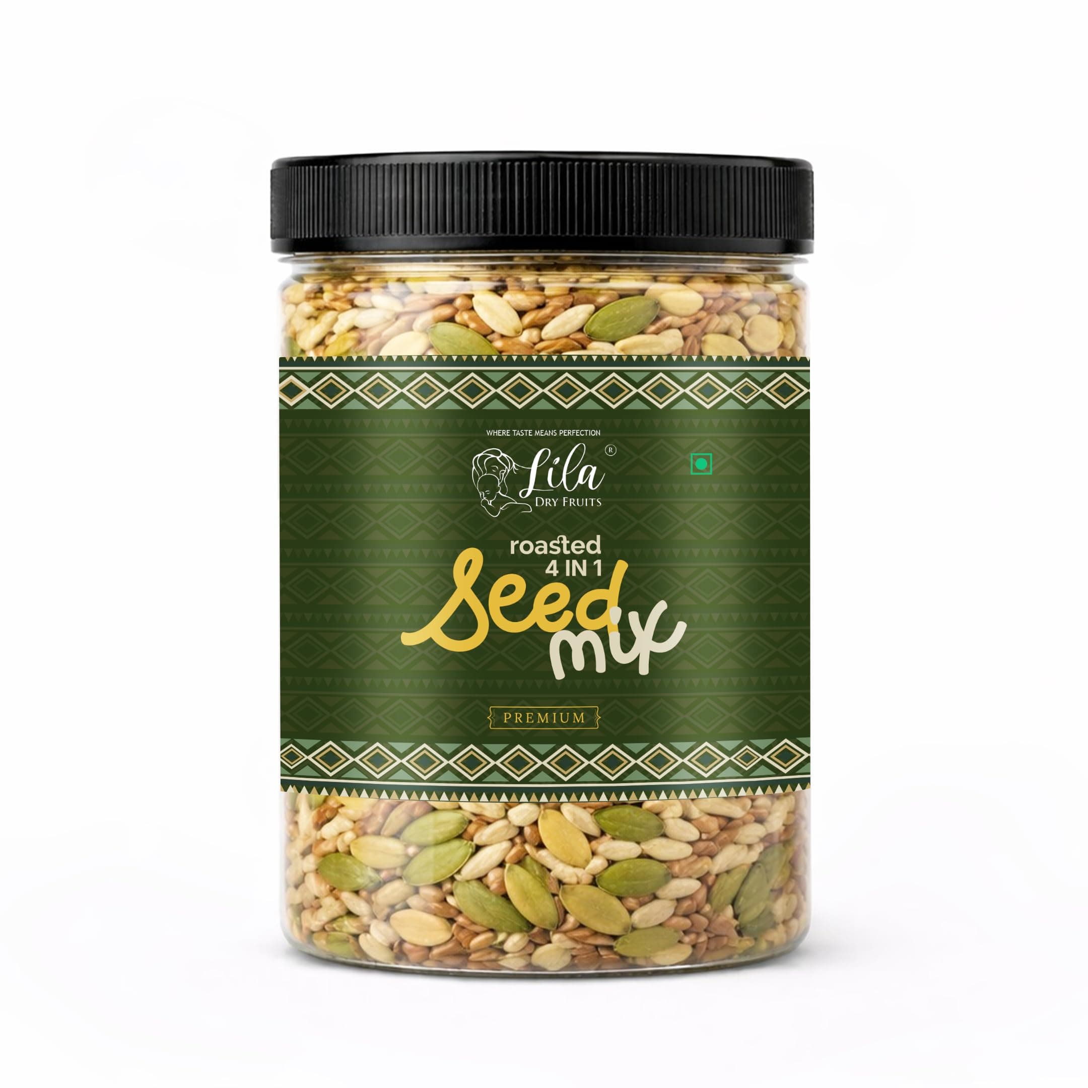 LILA DRY FRUITS Roasted Seeds Mix 4in1 100 Gms Pumpkin Sunflower Watermelon Flax Seed Crunchy Healthy Seeds Combo Pack | Daily Nutrition & Snacking Mix Perfect for Gifting