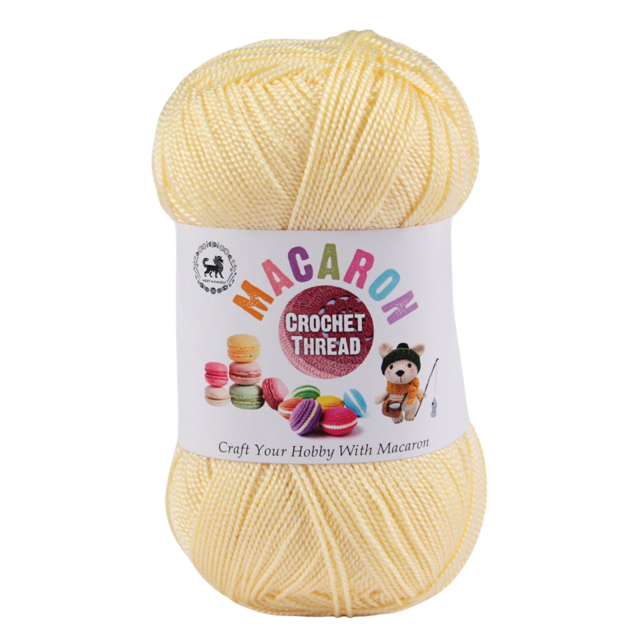 NESTNHAVEN Macaron Crochet Thread - (100g, 400m)- Luxury Thread for Amigurumi, Embroidery, Toys and Hobby Projects (Dark Creram)