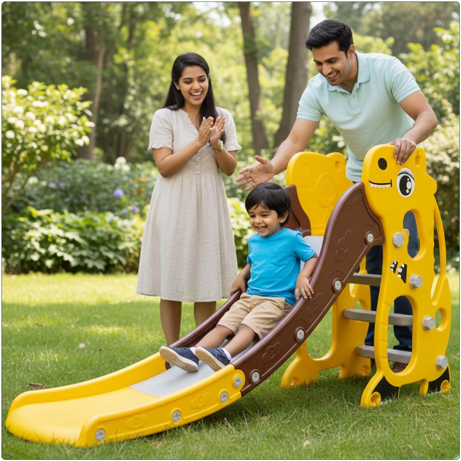 Toyzone T- Rex Dinosaur Slide for Kids | Baby Play Slide | Indoor & Outdoor Kids Slider | Easy Assembly | Safe Rounded Design | BIS Certified | Made in India | Kids Slide for 2-10 Years, Upto 70 kgs