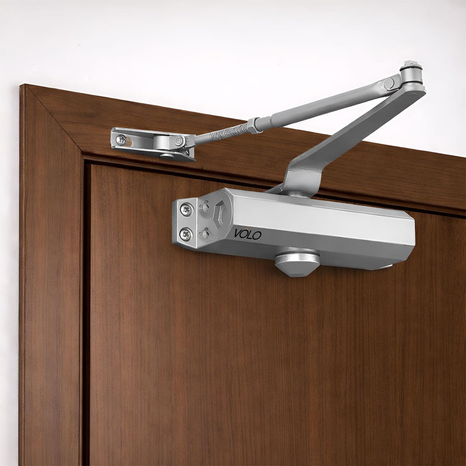 VOLO Door Closer – Automatic Self Closing Door Closer for Wood, Aluminium & PVC Doors – Adjustable Speed, Durable All-Metal Construction | (45KG | Hydraulic | Aluminum, 1 Piece)