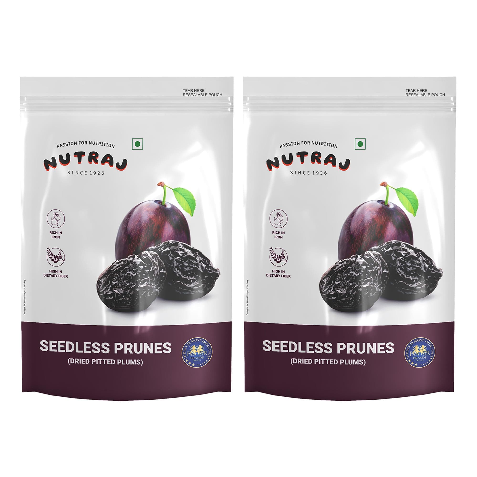 Nutraj California Prunes Pitted (Seedless) 400 Gram (200 G X 2) Pouch|Plums|Aalobukhaara|Mixed Dry Fruits|Nuts|Grocery Items
