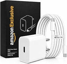 20W Charger with Type C to C Cable [MFi-Certified, 6 Months Warranty*] for iPhone Charger with Nylon Braided Cable Compatible with iPhone17,16,15,Air Pro Max Plus Series, iPad & Other Devices