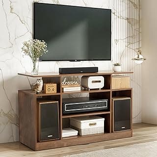 ABOUT SPACE TV Stand - Engineered Wood TV Entertainment Unit and Shelf Storage for Set Top Box,Home Theatre,Books for Living Room - TV Unit, Storage Rack - Dual Tone Brown (L 118 x B 40 x H 77cm)