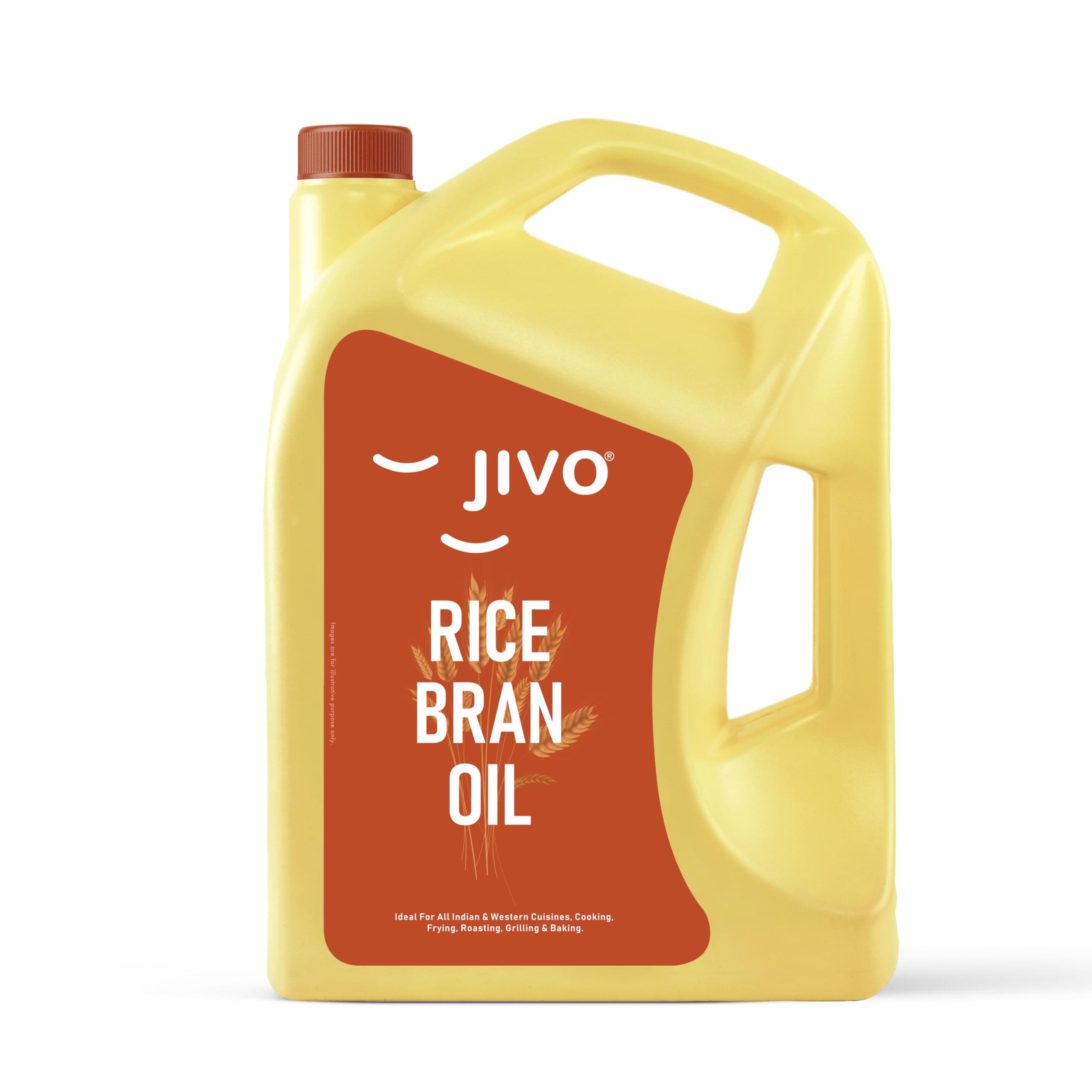 Jivo Rice Bran Oil 5 Litre | Premium Cooking Oil | Rich in Antioxidants | Ideal for Deep Frying, Sauteing & Baking | Chemical-Free