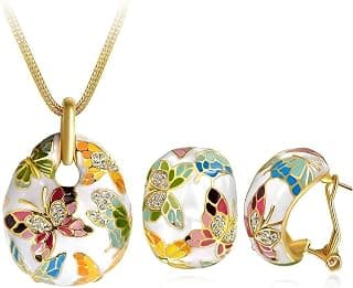 YouBella Jewellery Sets for Women Enamel Necklace Pendant Jewellery set with Earrings For Girls/Women
