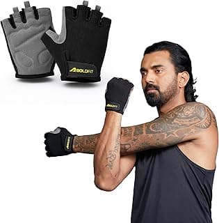Boldfit Gym Gloves for Men Workout Unisex Cushion Hand Gloves for Gym for Men for Cycling, Weightlifting, Workout Comfortable Fit Bike Riding, Cycling Handgloves - Coregrip Black Grey L