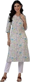 W for Woman Schiffli Embroidered Straight Rayon Kurta
