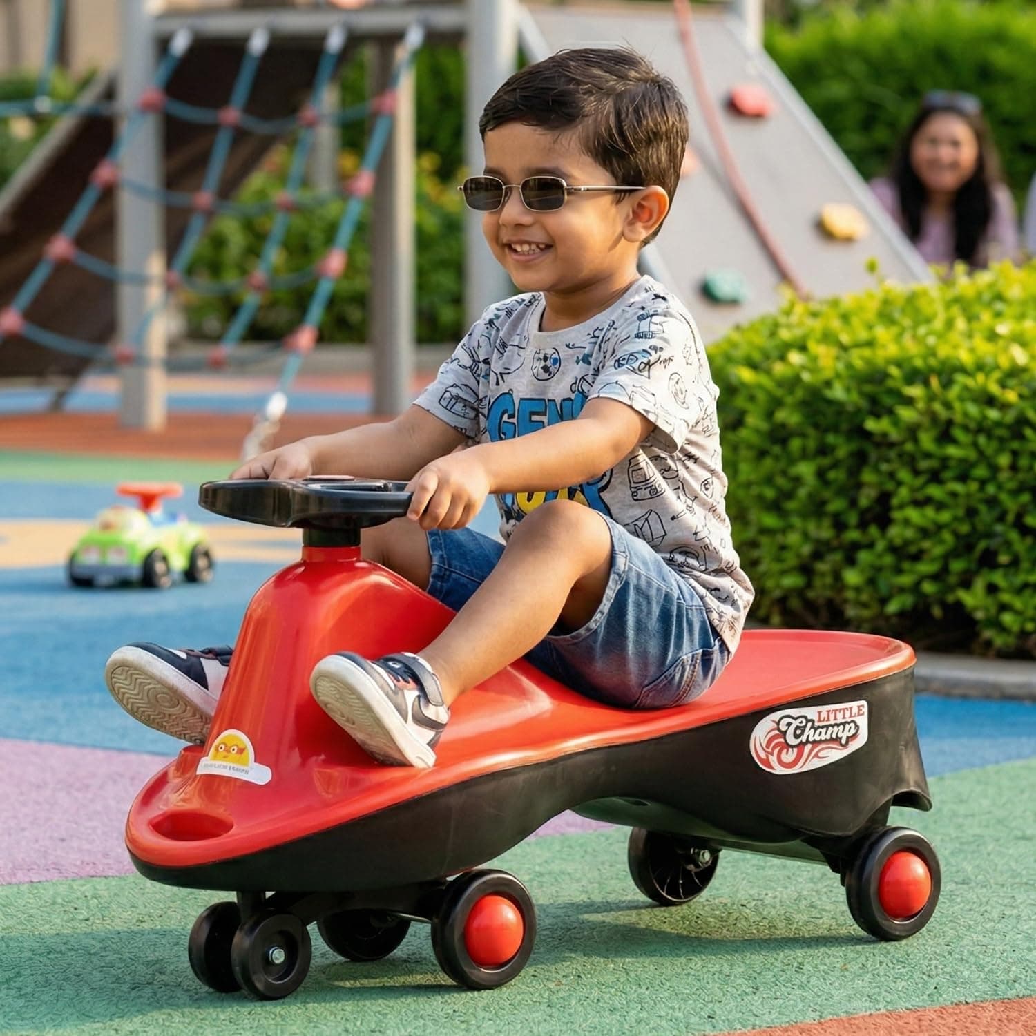 Toyzone Impex Pvt Ltd Toyzone Little Champ Swing Car Red | Magic Ride-On Car for Kids & Baby | Comfortable Seat & Durable Design | 3+ Years