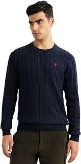 Thomas Scott Men's | Regular Fit | Long Sleeves | Round Neck | Self Design | 100% Cotton | Knitted | Pullover | Sweater