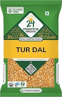 24 Mantra Organic Unpolished Tur Dal/Pigeon Pea/Arhar Dal/Pavuram Bathani - 500gms | Pack of 1 | 100% Organic | Chemical Free & Pesticides Free | Unadulterated | natural source of Protein
