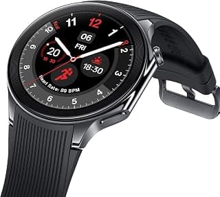OnePlus Watch 2 with Wear OS 4,Snapdragon W5 Chipset,Upto 100hrs battery life,1.43’’ AMOLED Display, Stainless Steel & Sapphire Crystal build,Dual Frequency GPS, 5 ATM, IP68 & BT Calling (Black Steel)