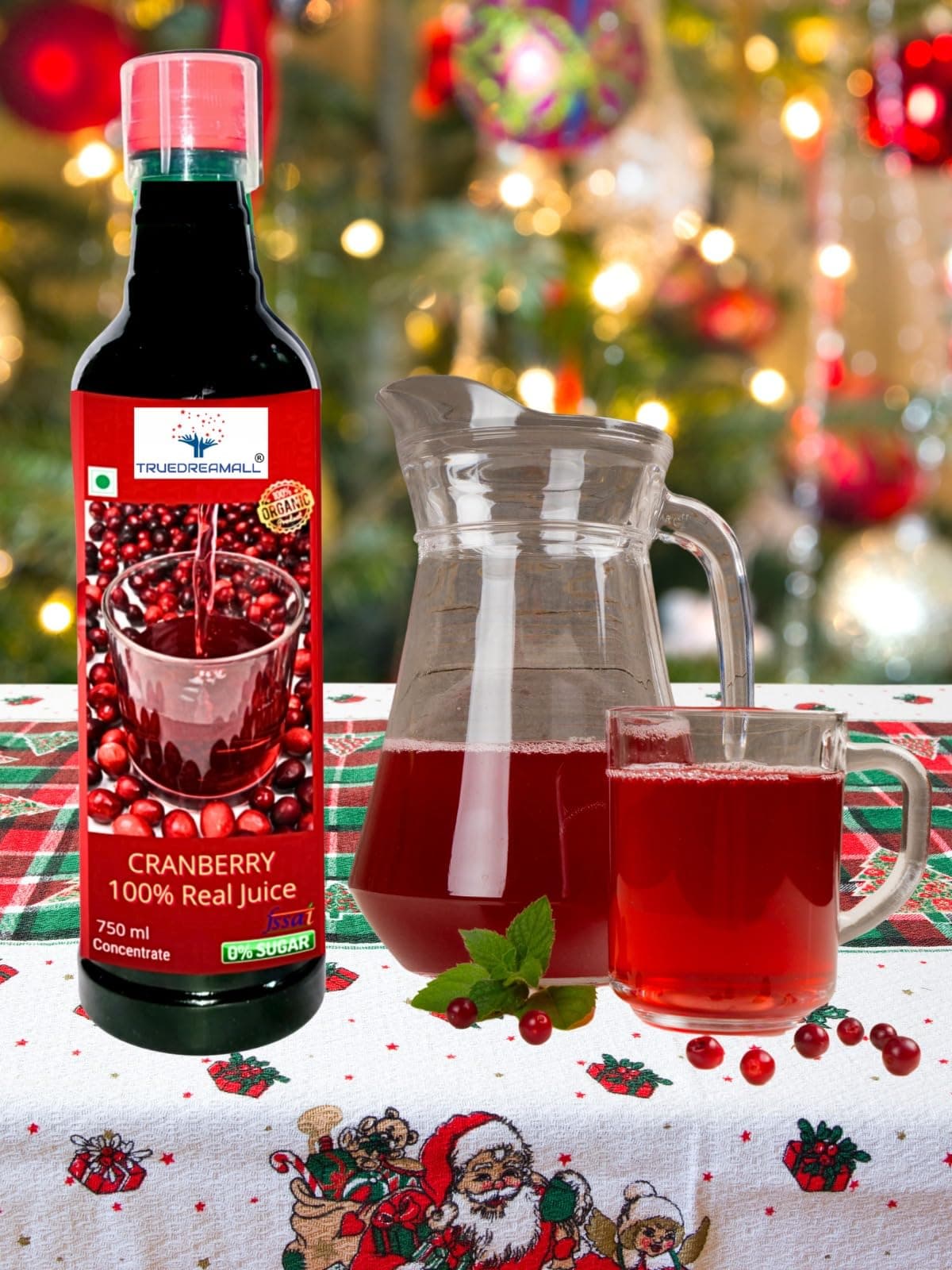Truedreamall Cranberry Juice- Helpful in UTI, PCOS, Premium, Unsweetened, Pure & Organic, Real & Fresh Cranberry Juice (Concentrate Juice)750ml
