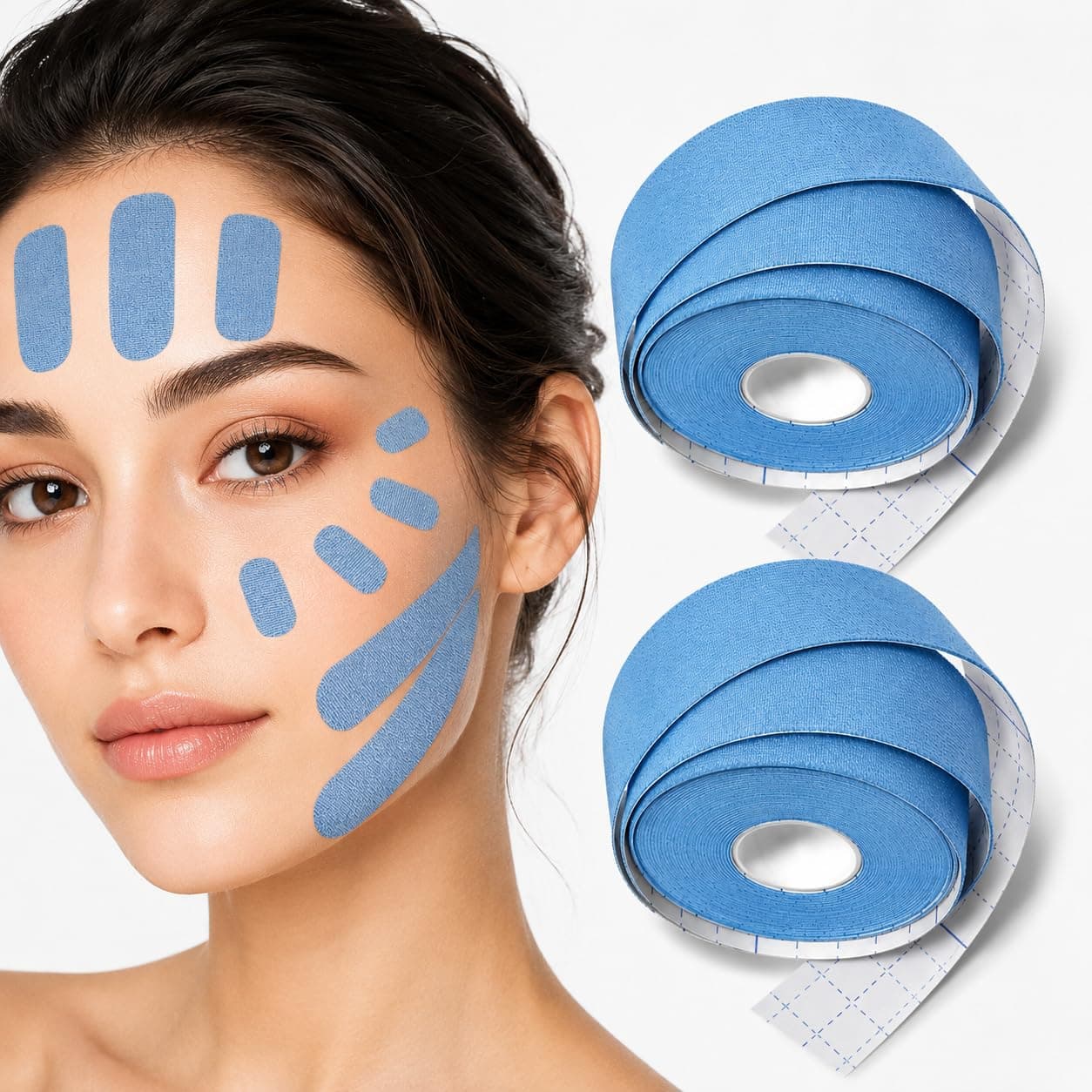 Anti Wrinkle Face Tape | Skin Tape for Wrinkles | Facial Myofascial Lift Tape for Skin |Facial Tape for Wrinkles | Anti Aging Tape for Wrinkles Overnight 2 Rolls Blue (Blue)