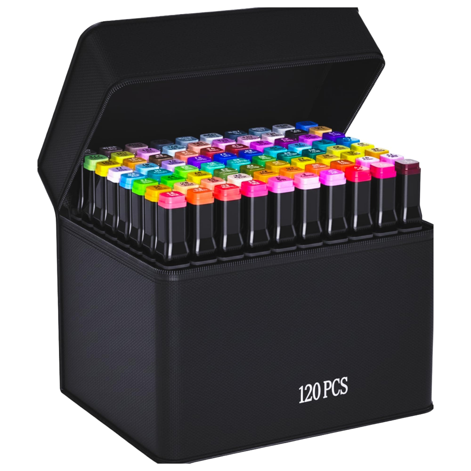 Corslet Set of 120 Pcs Fine & Broad Tip Alcohol Markers for Kids & Artists – Dual Tip Alcohol-Based Sketch Pens, Vibrant Colours Sketch Pen Set for Drawing, Mandala Colouring, Art Supplies & Gift Set
