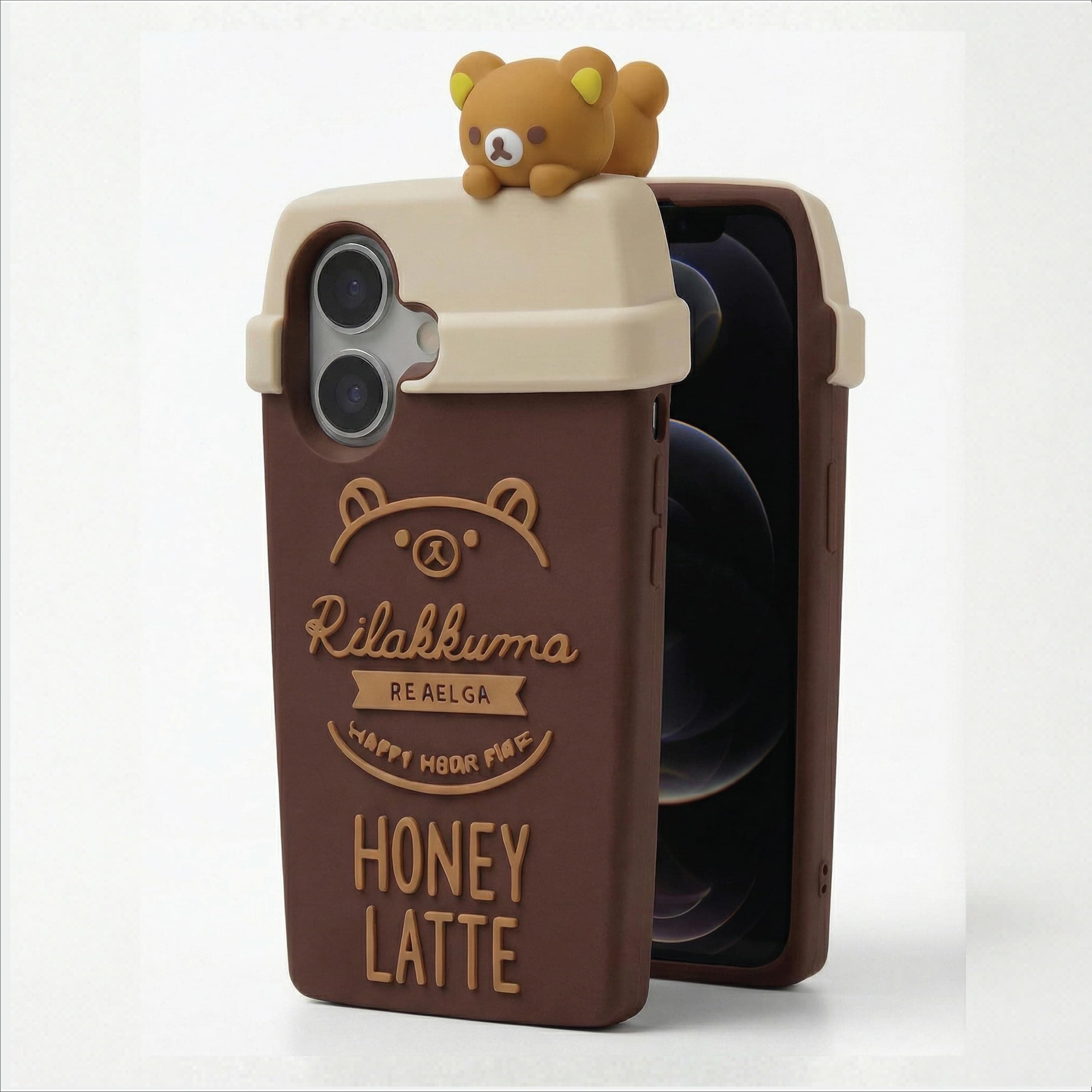 amazon basics Cute 3D Latte Coffee Silicone Phone Case for iPhone 17 | Soft Protective Cartoon Back Cover | iPhone Back Case for iPhone 17