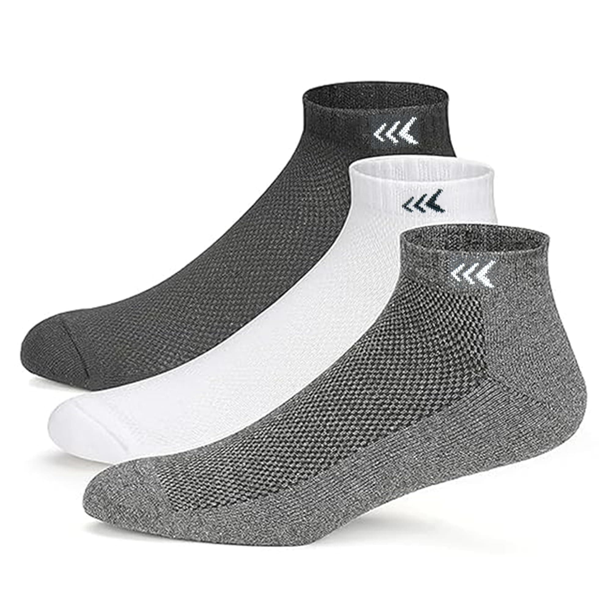 Mayor Men's Premium Cotton Socks Ankle Length Breathable Cushioned, Anti-Odour, Anti-Bacterial, Ideal for Running, Gym, Workout, & Casual (Pack of 3)