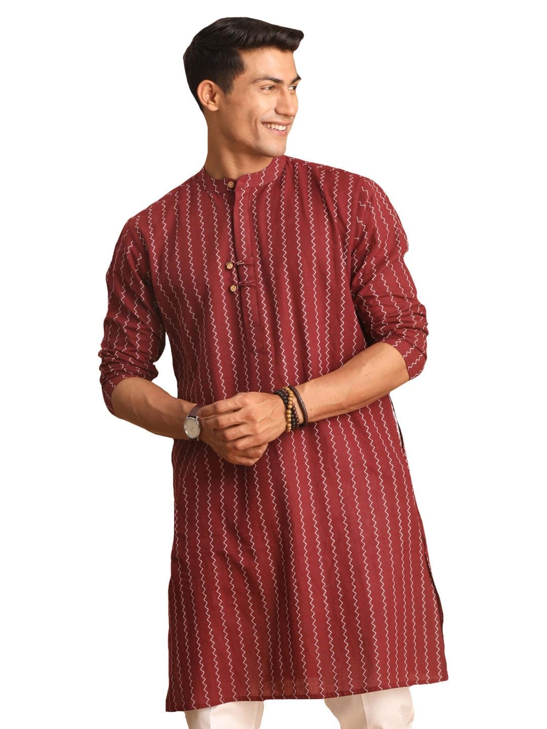 Shvaas By Vastramay Men's Grey Cotton Kurta