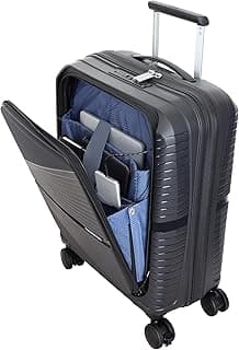 American Tourister Cabin AIRCONIC2.0 SP 55 cm Small Front Opening Polypropylene (PP) Hard 8 Wheels Spinner Luggage/Suitcase/Trolley Bag for Travel (Black)