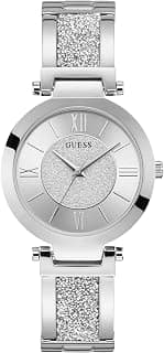 GUESS Stainless Steel Analog Silver Dial Women's Watch-W1288L1, Band Color:Silver