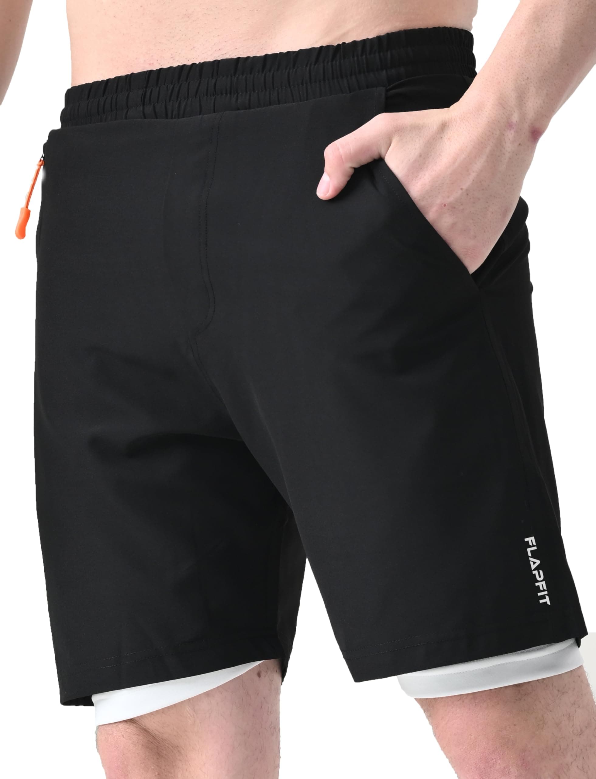 Flapfit Men's 2 in 1 Quick Dry Shorts || Gym Shorts for Men Workout || Running Shorts for Men || Sports Shorts for Man