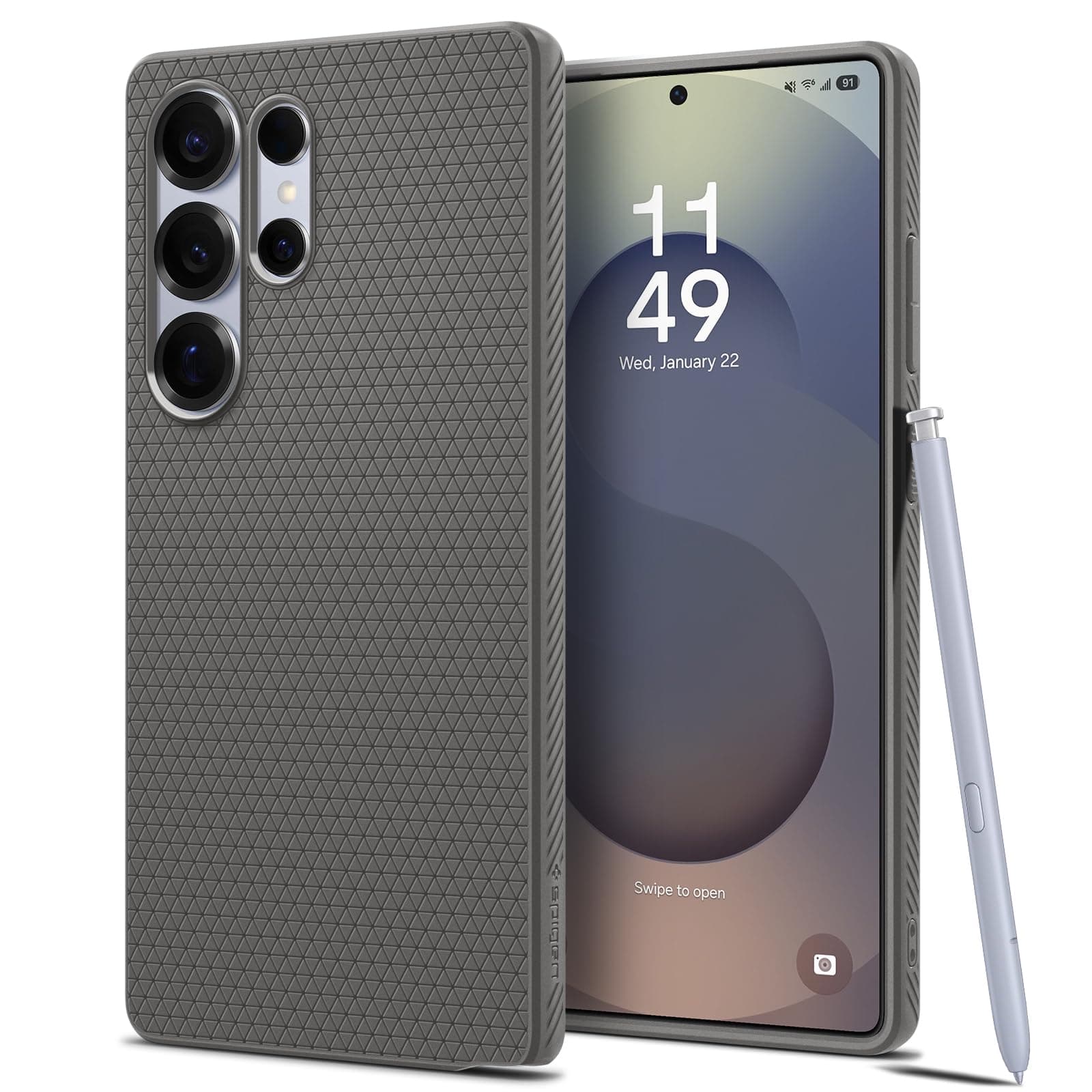 Spigen Liquid Air for Samsung Galaxy S25 Ultra Case, Galaxy S25 Ultra Back Cover (2025) - TPU｜Marble Gray