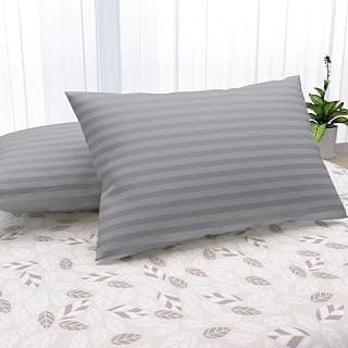 LA VERNE Microfiber Virgin Microfibre Blown Technology Filled Luxurious Anti Bacterial Cloth Sleeping Pillow (Grey, Pack of 2)
