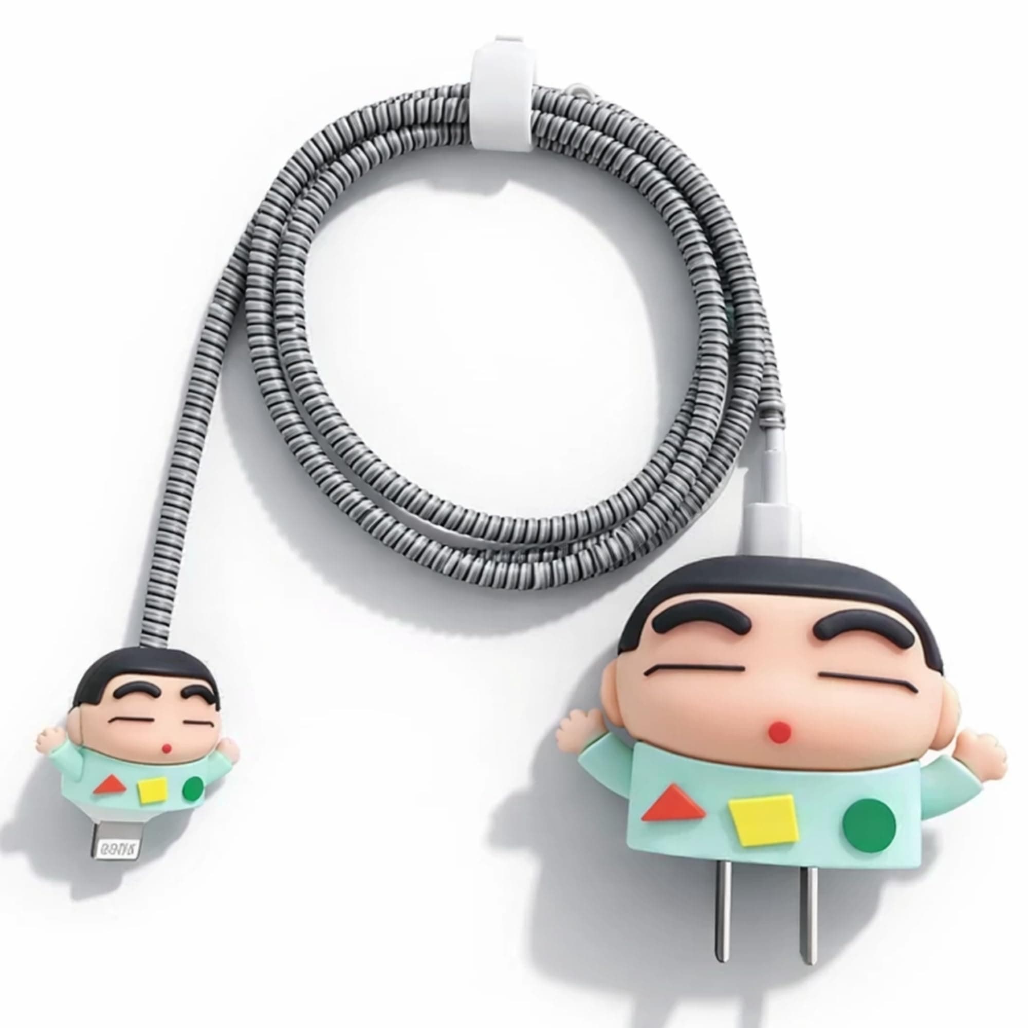 Cable Protector for Apple iPhone Charger 20W/18W Type C, 3D Cute Cartoon Case Adaptor Cover Full Cable Connection Protectors Protective Protection Wire Sleeves Guard (Shinchan)