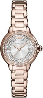 Emporio Armani Stainless Steel Analog Silver Dial Women's Watch-Ar11633, Band Color:Rose Gold