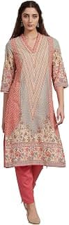 BIBA Women Cotton Printed Straight Kurta