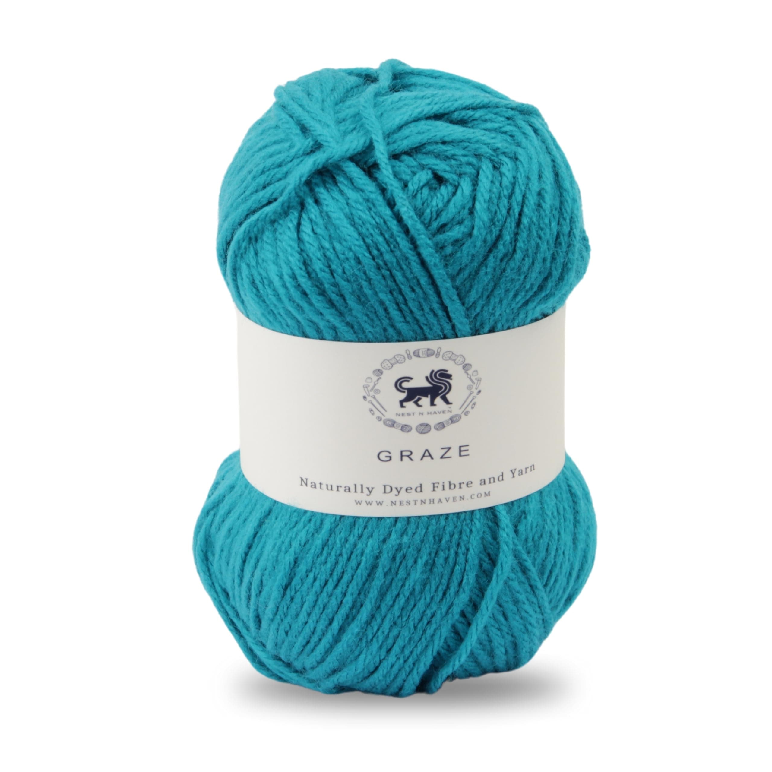 Nestnhaven Acrowools Graze Hand Knitting and Crochet Yarn. Pack of 1 Ball - 100gms. Shade no - NNHG006 (Teal Blue)