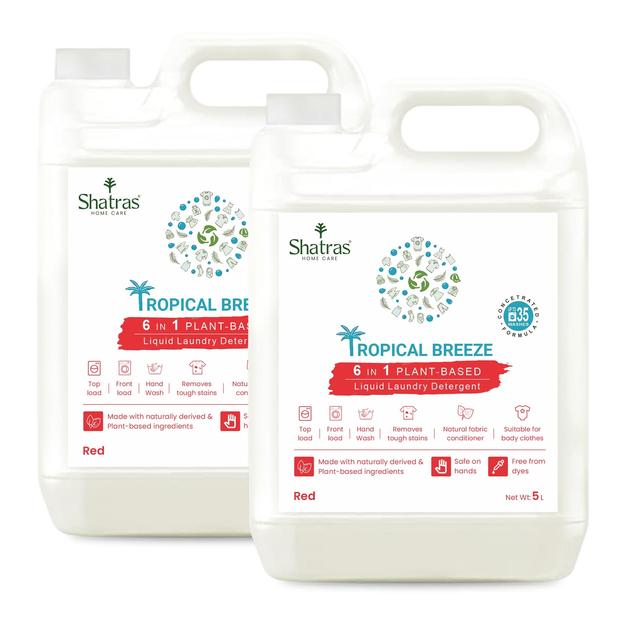 Shatras Liquid Detergent 5 Liter, Laundry Liquid for Fabric Care, Suitable for Top-Load and Front Load Machine and Hand Wash, Concentrated Laundry Detergent-5L-2