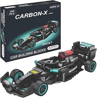 Apex Carbon-X F1 Car Building Blocks Set 236 Pcs | Racing Car Construction Toy for Kids Age 6+ | STEM Learning Toy | Creative DIY Model Kit for Boys & Girls (Ghost)