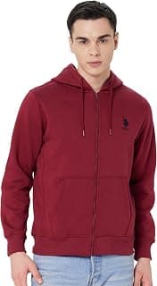 U.S. POLO ASSN. Men's Solid Regular fit Sweatshirt, Cotton Blend, Hooded Neck