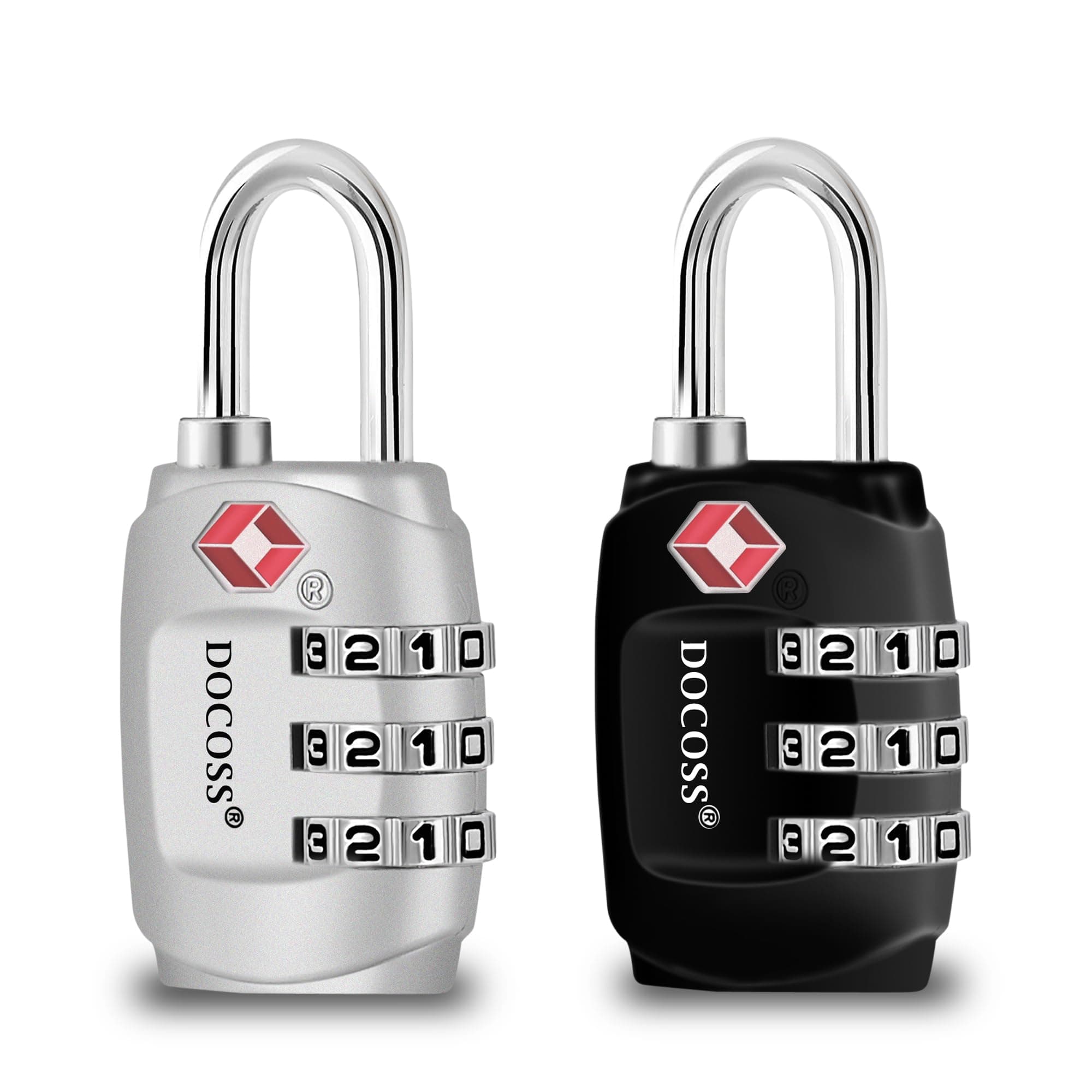 DOCOSS -Set Of 2-331-Metal Tsa Locks For Luggage/Number Lock For Bag Luggage Tsa Lock Number Password Travel Locks (Multi-Color), Combination Lock