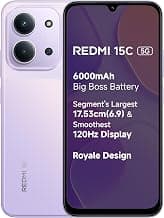 Redmi 15C 5G Dusk Purple 4GB + 128GB | Royale Design | Massive 6000mAh Battery | Segment's Largest 17.53cm Display Up to 120Hz | MediaTek Dimensity 6300 | 33W Fast Charging | 50MP AI Dual Camera