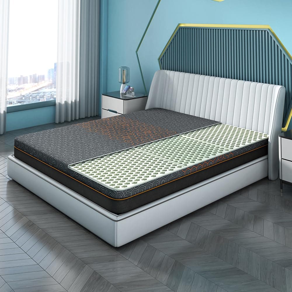 Sleepyhead Technic Designed by Duroflex - 3 Zone Advanved 6D Hexagon Grid Mattress with Hyper-Elastic Compound |10 Years Warranty |3000+ Air Pockets |6 Inch King Size Bed Mattress (75x72x6 Inch)
