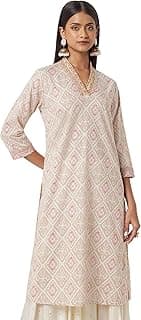 BIBA Women Cotton Regular Fit Kurta
