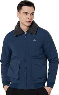 Qube By Fort Collins Men's Regular Fit Fashionable Bomber Jacket with Fur on Collar - Warm, Stylish & Perfect for Winter