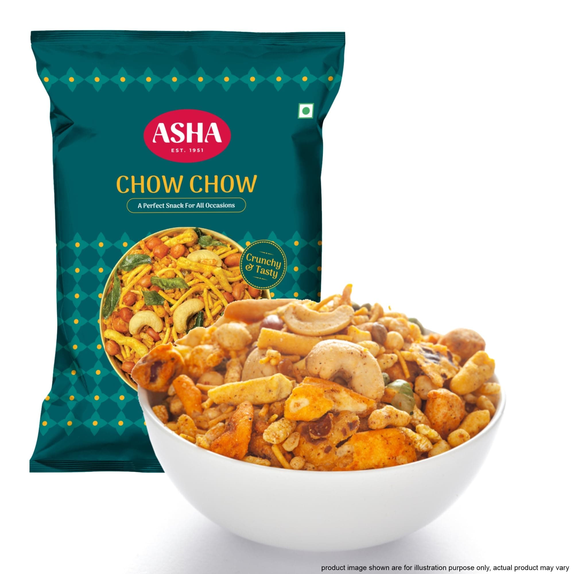 Asha Sweets | 200g (Pack of 2) Chow Chow Namkeen | Mukharochak Chanachur Crispy Indian Snack | All in One Khatta Meetha Ready to eat Namkeen Combo Pack