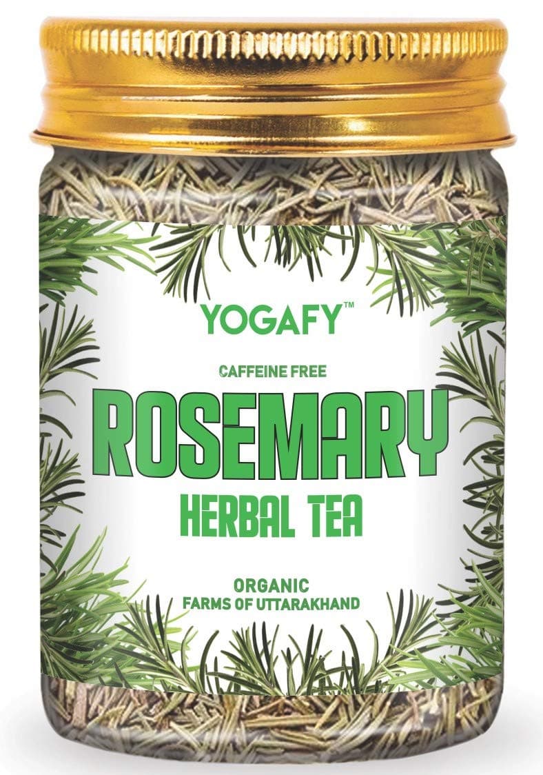 YOGAFY- Dried Rosemary Tea - 100gm || HAIR GROWTH & SEASONING || Top Grade Leaves - Caffeine - Free | Herbal Tea - Gluten Free | Pet Jar Packaging