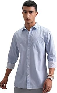 Highlander Men’s Slim Fit Striped Shirt | Full Sleeves | Everyday Wear Stylish Shirts for Men