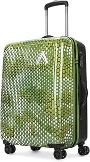 Aristocrat Medium Combat Check-in Trolley Bag, 63 Cm Hardside Luggage | 8 Wheels, Combination Lock | Polycarbonate | 5 Year International Warranty | Green